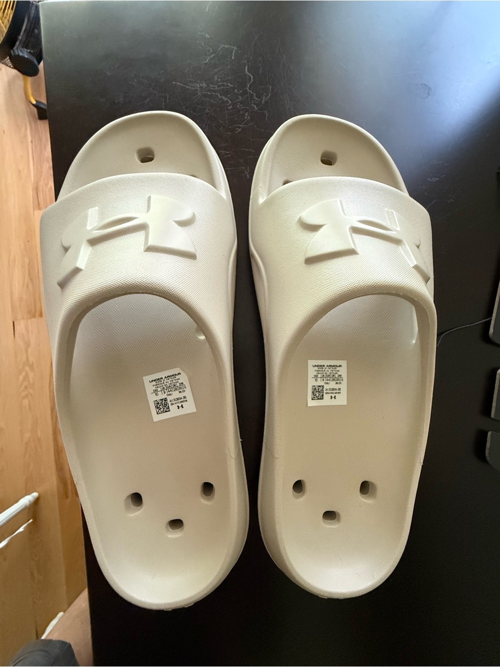 Under Armour Kids Off-White Slide Sandals